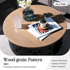 HOOOWOOO 5-piece Patio Wicker Chair Set with Wood Burning Fire Pit