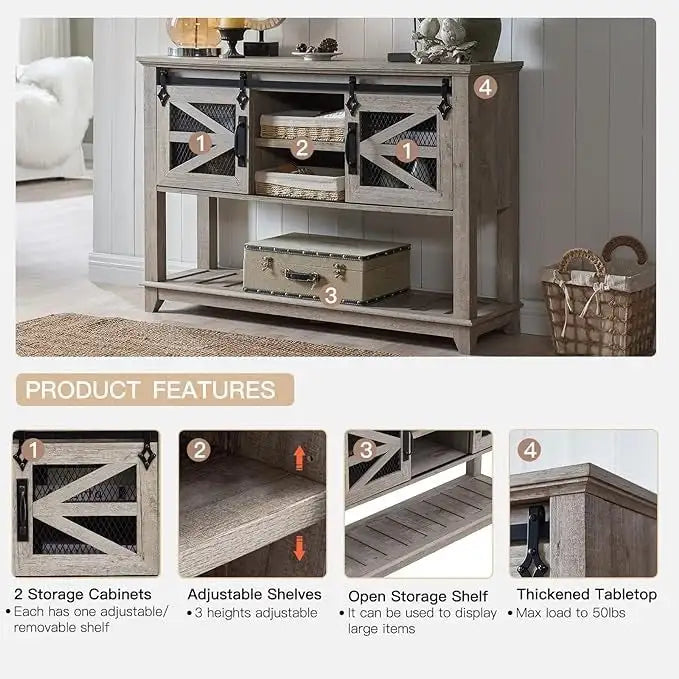 Farmhouse Entryway Table, Console Sofa Table, for Entry Way, Hallway