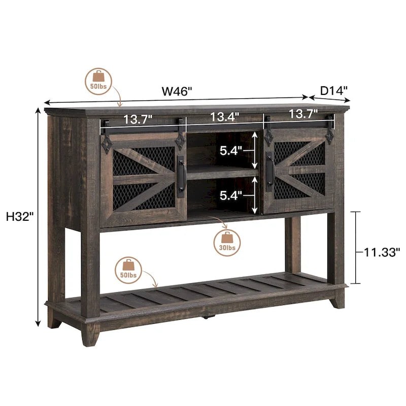 Farmhouse Entryway Table, Console Sofa Table, for Entry Way, Hallway