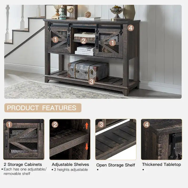 Farmhouse Entryway Table, Console Sofa Table, for Entry Way, Hallway