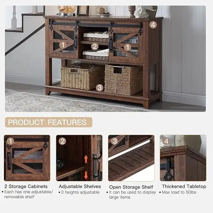 Farmhouse Entryway Table, Console Sofa Table, for Entry Way, Hallway