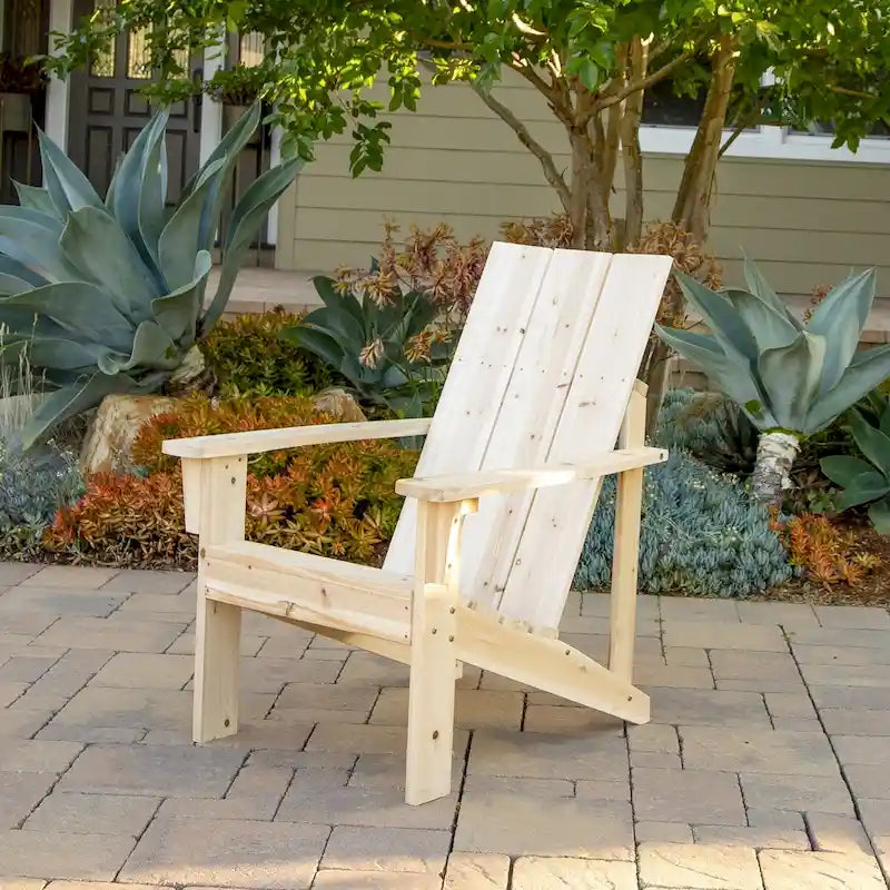 Linden Modern Wood Adirondack Chair Preassembled Back and Seat