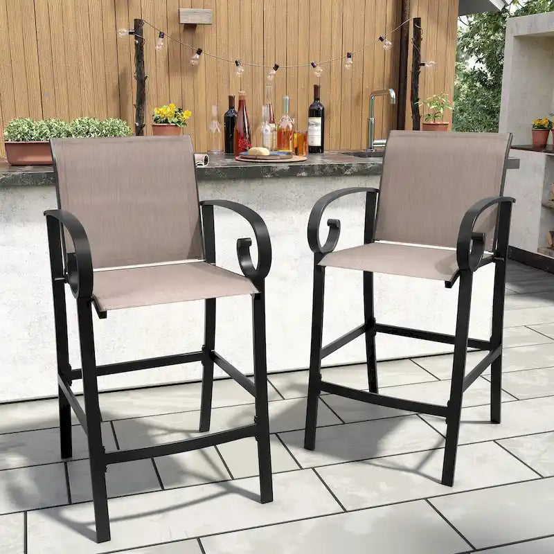 Outdoor Bar Stools Patio Barstools All-Weather Bar Chairs Aluminum Sunbrella Sling
