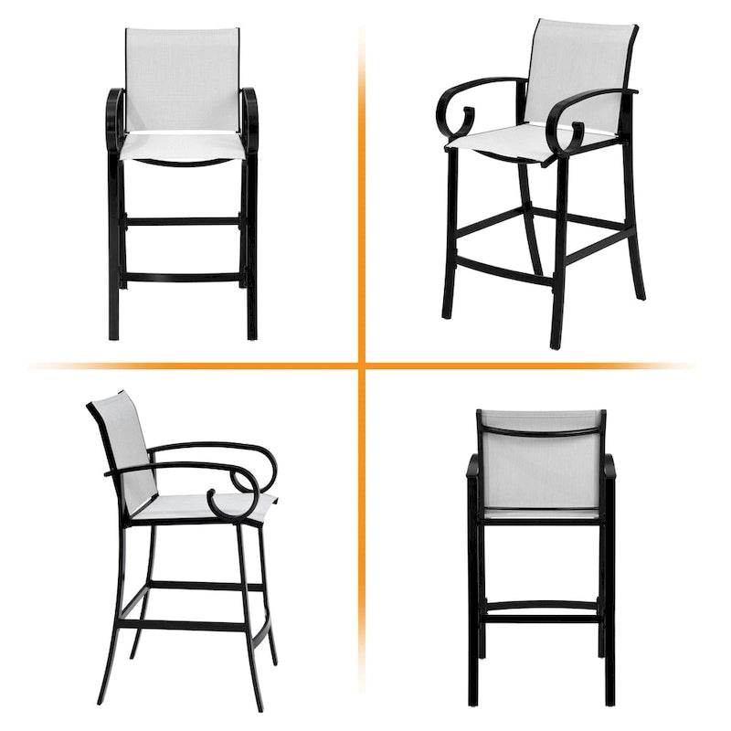 Outdoor Bar Stools Patio Barstools All-Weather Bar Chairs Aluminum Sunbrella Sling