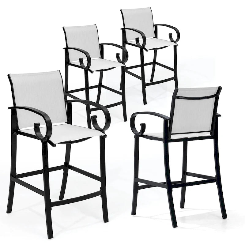 Outdoor Bar Stools Patio Barstools All-Weather Bar Chairs Aluminum Sunbrella Sling
