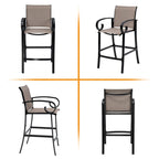 Outdoor Bar Stools Patio Barstools All-Weather Bar Chairs Aluminum Sunbrella Sling