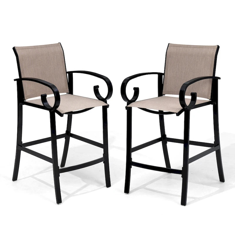 Outdoor Bar Stools Patio Barstools All-Weather Bar Chairs Aluminum Sunbrella Sling