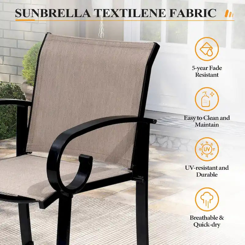 Outdoor Bar Stools Patio Barstools All-Weather Bar Chairs Aluminum Sunbrella Sling