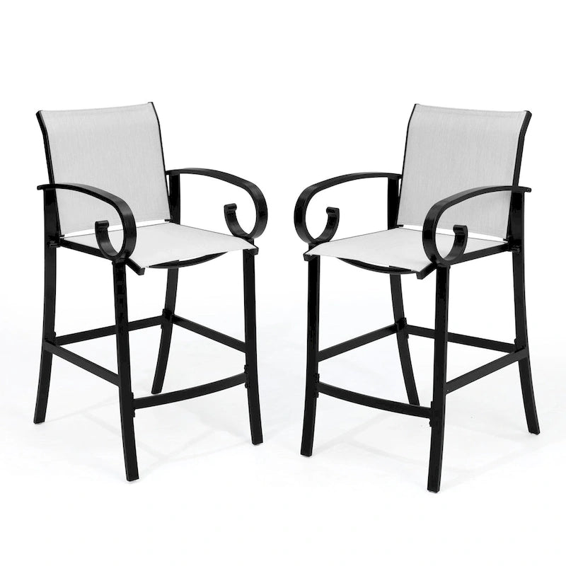 Outdoor Bar Stools Patio Barstools All-Weather Bar Chairs Aluminum Sunbrella Sling
