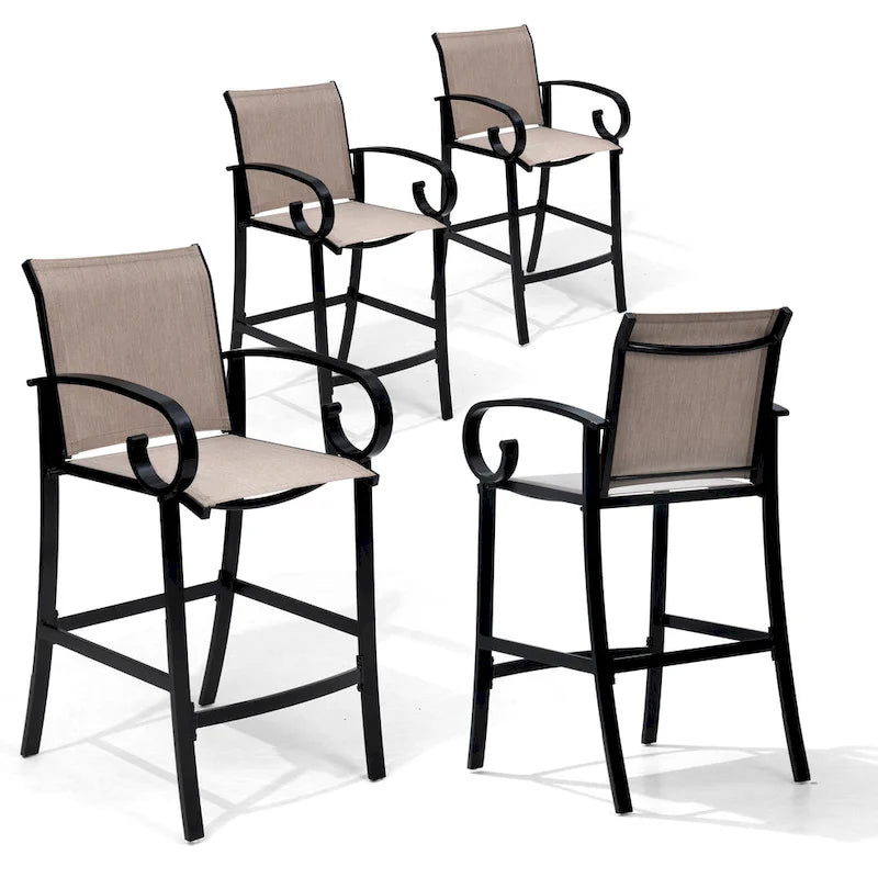 Outdoor Bar Stools Patio Barstools All-Weather Bar Chairs Aluminum Sunbrella Sling