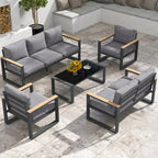 Aluminum Patio Furniture Set 5 Piece Outdoor Conversation Set with Coffee Table