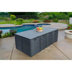 Dalia 9 Piece Dining Set Outdoor Patio Furniture Wicker Rattan Resin