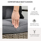 Patio Wicker Adirondack Chair with Soft Cushions, Tall Curved Backrest & Comfortable Armrests