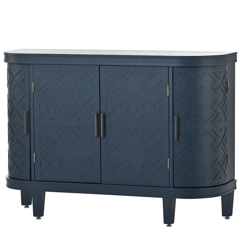 Wood Accent Storage Cabinet Sideboard with 4 Doors