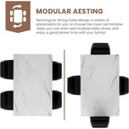 Modern 5-Piece Kitchen Dining Set, Counter Height Dinette Set with Marble Look Top and 4 Upholstered PU Leather Chairs