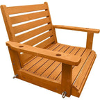 Wooden Porch Swing, Bench Swing with Hanging Chains and 7mm Springs, Heavy Duty 800 LBS, for Outdoor Patio Garden Yard