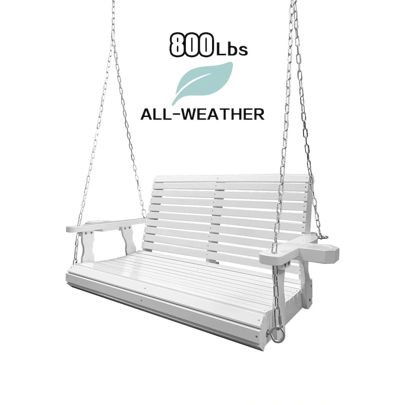 2 Person Solid Wood Porch Swing - N/A