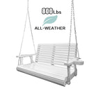 2 Person Solid Wood Porch Swing - N/A