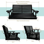 2 Person Solid Wood Porch Swing - N/A