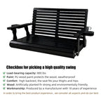 2 Person Solid Wood Porch Swing - N/A