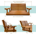 2 Person Solid Wood Porch Swing - N/A