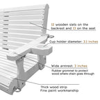 2 Person Solid Wood Porch Swing - N/A