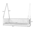 Patio Minimalist Twin Size Garden Swing Bed Wood Porch Swing with Ropes for Backyard