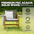 Liberte Capacity Acacia Outdoor Chairs Teak Finish Wood