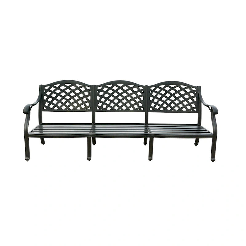 Nassau 4-Piece Patio Propane Fire Pit Sofa Conversation Set with Cushions and 47 Round Fire Pit Chat Table and Fireglass