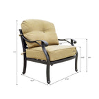 Nassau 4-Piece Patio Propane Fire Pit Sofa Conversation Set with Cushions and 47 Round Fire Pit Chat Table and Fireglass