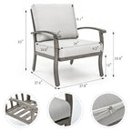 5-Person Aluminum Patio Conversation Set with Coffee Table, Sofa and Light Gray Cushions