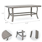 5-Person Aluminum Patio Conversation Set with Coffee Table, Sofa and Light Gray Cushions