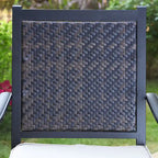 MAISON ARTS 9-Piece Patio Dining Set, 60 Inch Square Metal Table and 8 Rattan Chairs with Cushions