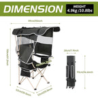 Camping Chair with Shade Canopy, Portable Camping Chairs, Detachable Shade Canopy, Side-Pocket and Cupholder