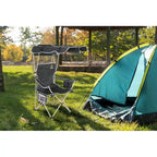 Camping Chair with Shade Canopy, Portable Camping Chairs, Detachable Shade Canopy, Side-Pocket and Cupholder