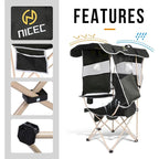 Camping Chair with Shade Canopy, Portable Camping Chairs, Detachable Shade Canopy, Side-Pocket and Cupholder