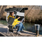 Camping Chair with Shade Canopy, Portable Camping Chairs, Detachable Shade Canopy, Side-Pocket and Cupholder