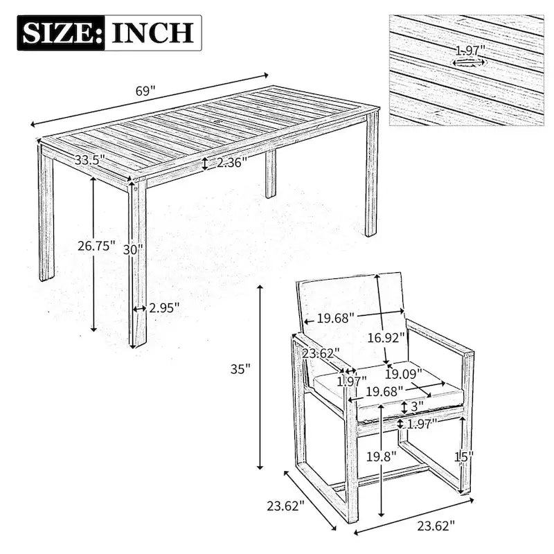 Patio Dining Set Outdoor Dining Table and Chair Set