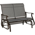 Patio Glider Loveseat Chair with Powder Coated Steel Frame