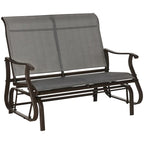 Patio Glider Loveseat Chair with Powder Coated Steel Frame