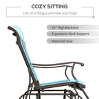Patio Glider Loveseat Chair with Powder Coated Steel Frame