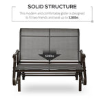 Patio Glider Loveseat Chair with Powder Coated Steel Frame