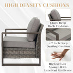 Gymojoy PE Wicker Sofa Loveseat Seating Sofa - Grey