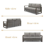 Gymojoy PE Wicker Sofa Loveseat Seating Sofa - Grey