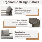 Gymojoy PE Wicker Sofa Loveseat Seating Sofa - Grey