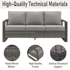 Gymojoy PE Wicker Sofa Loveseat Seating Sofa - Grey