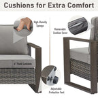 Gymojoy PE Wicker Sofa Loveseat Seating Sofa - Grey