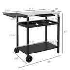 Outsunny Outdoor Bar Cart with Stainless Steel Tabletop,Kitchen Island