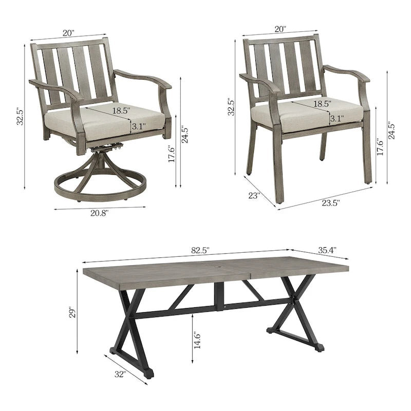 Outdoor Patio Arm Chairs for Lawn, Garden, Backyard (2 Pieces)