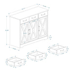 Storage buffet cabinet with 3 drawers and 3 doors